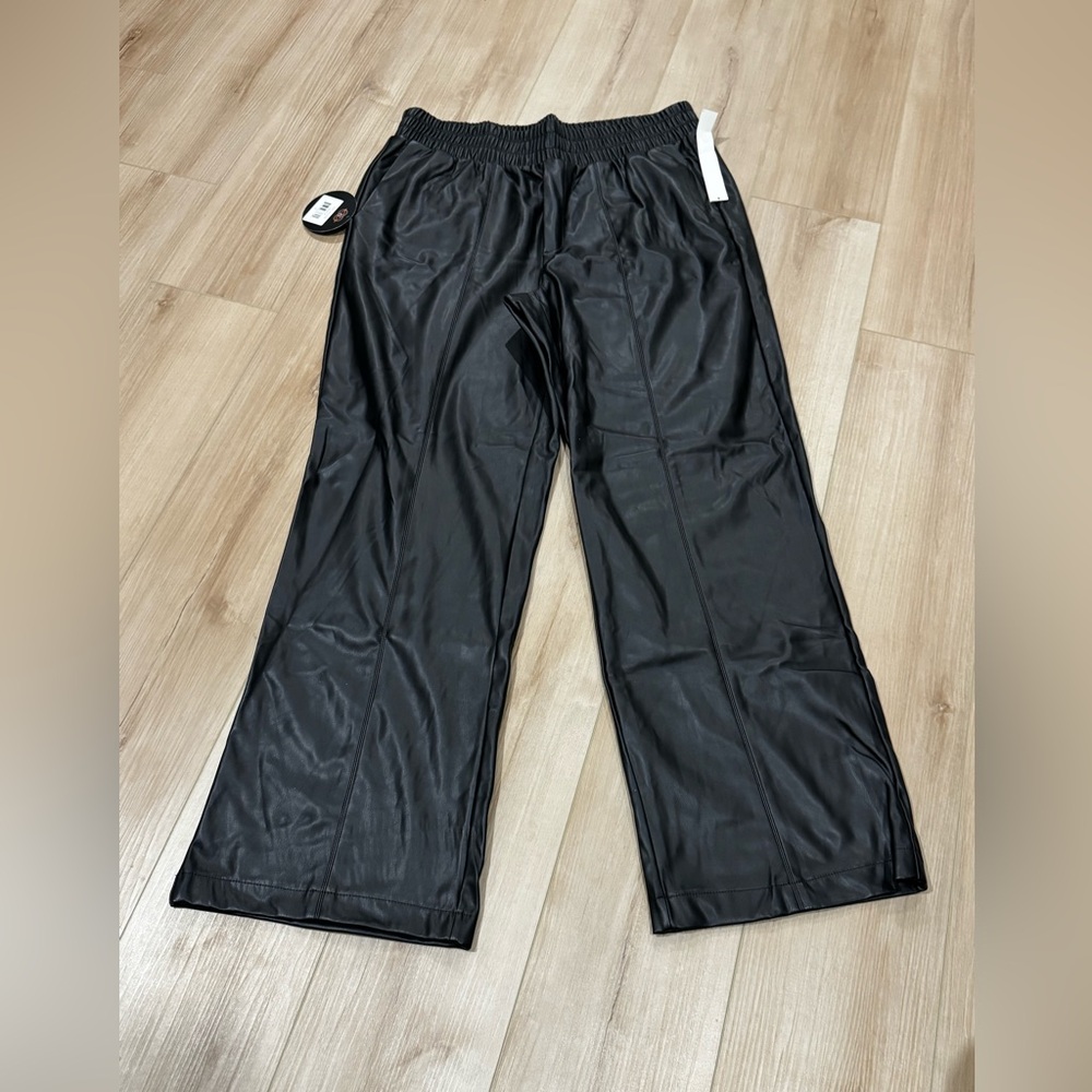 💙NWT One Five One Faux Leather Wide Leg Pants | Black | 1X | Long Length